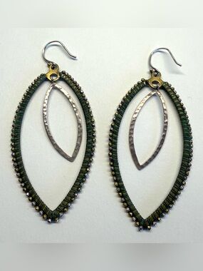 Silpada Sterling Silver & Brass Get Growing Boho Drop Earrings W3073